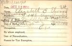 Voter registration card of Elizabeth B. Elwood, Hartford, October 18, 1920