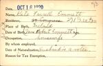 Voter registration card of Kate Farrell Emmett, Hartford, October 16, 1920