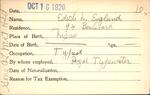 Voter registration card of Edith L. England, Hartford, October 16, 1920