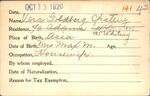 Voter registration card of Vera Goldberg Epstein, Hartford, October 13, 1920