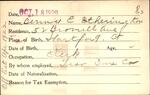 Voter registration card of Bernice E. Etherington, Hartford, October 18, 1920