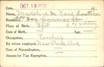 Voter registration card of Madeline M. Kane (Eustace), Hartford, October 19, 1920