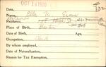 Voter registration card of Ella U. Evans, Hartford ,October 14, 1920