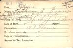 Voter registration card of Kathran [Katherine] E. Evans, Hartford, October 11, 1920