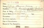 Voter registration card of Lillian Skinner Evans, Hartford, October 19, 1920