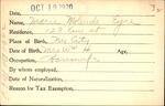 Voter registration card of Marie Molends Eyre, Hartford, October 19, 1920