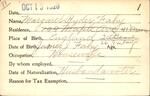 Voter registration card of Margaret Ryder Fahy, Hartford, October 13, 1920