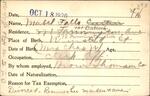 Voter registration card of Mabel Falla Curtin, Hartford, October 18, 1920