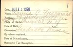 Voter registration card of Louise C. Fallamal, Hartford, October 11, 1920