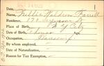 Voter registration card of Nellie Waldron Farrell, Hartford, October 14, 1920
