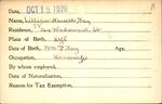 Voter registration card of Lillian Newell Fay, Hartford, October 15, 1920