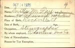 Voter registration card of Loretta M. Fay, Hartford, October 14, 1920