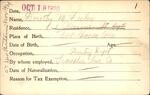 Voter registration card of Dorothy M. Feeley, Hartford, October 18, 1920