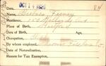 Voter registration card of Barbara Feeney, Hartford, October 14, 1920