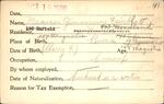 Voter registration card of Maman Zimmerman Feinblatt, Hartford, October 19, 1920