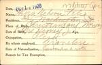Voter registration card of Thora Nelson Felix, Hartford, October 14, 1920