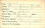 Voter registration card of Nora Keane Fenton, Hartford, October 14, 1920