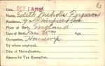 Voter registration card of Edith Nicholls Ferguson, Hartford, October 18, 1920