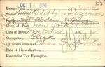 Voter registration card of May (Mary) Stebbins Fergerson (Ferguson), Hartford, October 15, 1920