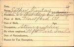 Voter registration card of Esther Finlay, Hartford, October 14, 1920