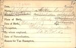 Voter registration card of Wilhelmina C. Hess Caulfield (Finley), Hartford, October 18, 1920