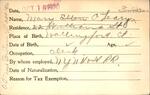 Voter registration card of Mary Ellen O'Leary (Finneran), Hartford, October 18, 1920