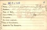 Voter registration card of Grace Bowman Fitzgibbons, Hartford, October 15, 1920