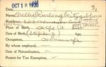 Voter registration card of Nellie Furlong Fitzgibbons, Hartford, October 18, 1920