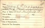 Voter registration card of Mary E. Flagg, Hartford, October 9, 1920