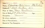 Voter registration card of Elmira Peterson Fletcher, Hartford, October 11, 1920