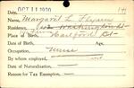 Voter registration card of Margaret L. Flynn, Hartford, October 11, 1920