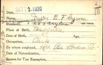 Voter registration card of Mary E. Flynn, Hartford, October 12, 1920