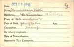 Voter registration card of Florence Moren Fortin, Hartford, October 13, 1920