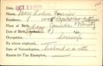 Voter registration card of Mary Leduc Fournier, Hartford, October 19, 1920
