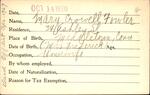 Voter registration card of Mary Crowell Fowler, Hartford, October 14, 1920