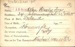 Voter registration card of Ellen Brady Fox, Hartford, October 18, 1920