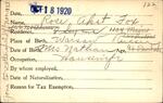 Voter registration card of Rose Akst Fox, Hartford, October 18, 1920
