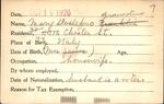 Voter registration card of Mary Deslefono Franklin (Francolino), Hartford, October 19, 1920