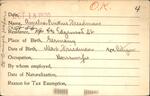 Voter registration card of Amelia Pinkus Freedman, Hartford, October 18, 1920