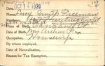 Voter registration card of Lucy Smith Freeman, Hartford, October 14, 1920