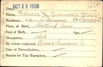 Voter registration card of Florence J. Rosenwall (Fresen), Hartford, October 13, 1920