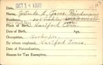 Voter registration card of Gertrude E. Gross (Friedman), Hartford, October 14, 1920