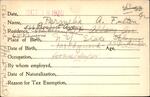 Voter registration card of Permelia A. Fulton, Hartford, October 18, 1920