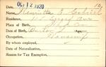 Voter registration card of Henrietta E. Gabriel, Hartford, October 12, 1920