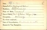 Voter registration card of Bettie Nordquist Gahn, Hartford, October 11, 1920