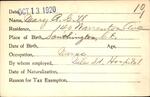 Voter registration card of Mary A. Gill, Hartford, October 13, 1920
