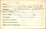 Voter registration card of Marion Sylvernale Gillette, Hartford, October 19, 1920