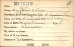 Voter registration card of Mary Blair (Belair) Gilman, Hartford, October 15, 1920