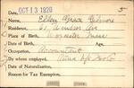 Voter registration card of Ellen Grace Gilmore, Hartford, October 13, 1920