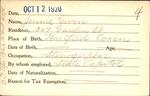 Voter registration card of Jennie Given, Hartford, October 12, 1920